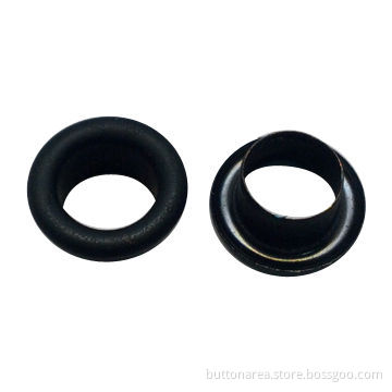 Round edge eyelet with enameled matte black